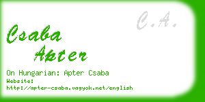 csaba apter business card